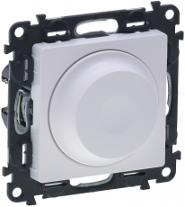 Универсальный светорегулятор (диммер) (Белый) поворотно-нажимной, 5-300Вт, LED 5-75Вт