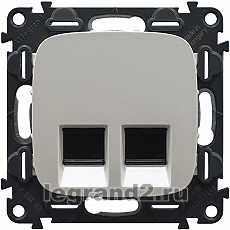 Розетка двойная RJ45 Кат.6 UTP Valena Allure (жемчуг) Розетка двойная RJ45 Кат.6 UTP Valena Allure (жемчуг)