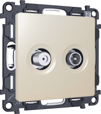 Розетка TV оконечная + SAT Ambrella ALFA (Бежевый матовый) 5-862MHz 3.5dB/950-2150MHz 3.5dB Розетка TV оконечная + SAT Ambrella ALFA (Бежевый матовый) 5-862MHz 3.5dB/950-2150MHz 3.5dB