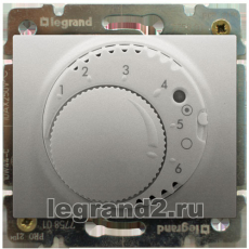 Терморегулятор механизм с лицевой панелью Legrand Galea Life (алюминий)