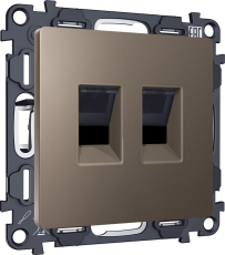 Розетка информационная RJ45 двойная категория 6 (Тёмная бронза) Розетка информационная RJ45 двойная категория 6 (Тёмная бронза)