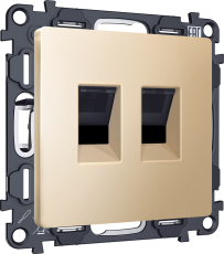 Розетка информационная RJ45 двойная категория 6 (Шампань) Розетка информационная RJ45 двойная категория 6 (Шампань)