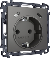 Комплект механизма электрической розетки 2USB С+C 20W (быстрая зарядка) с/з на винтовых зажимах 16A-250V ALFA MA660510 Антрацит серый QUANT (AP6605, VM165) Комплект механизма электрической розетки 2USB С+C 20W (быстрая зарядка) с/з на винтовых зажимах 16A-250V ALFA MA660510 Антрацит серый QUANT (AP6605, VM165)