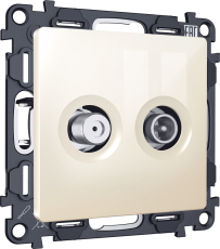 Розетка TV оконечная + SAT Ambrella ALFA (Бежевый глянец) 5-862MHz 3.5dB/950-2150MHz 3.5dB Розетка TV оконечная + SAT Ambrella ALFA (Бежевый глянец) 5-862MHz 3.5dB/950-2150MHz 3.5dB