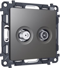 Розетка TV оконечная + SAT Ambrella ALFA (Антрацит серый) 5-862MHz 3.5dB/950-2150MHz 3.5dB Розетка TV оконечная + SAT Ambrella ALFA (Антрацит серый) 5-862MHz 3.5dB/950-2150MHz 3.5dB