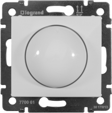 Светорегулятор (диммер) для ламп накаливания (Белый) поворотно-нажимной, 40-400Вт