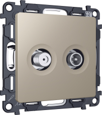 Розетка TV оконечная + SAT Ambrella ALFA (Серо-бежевый матовый) 5-862MHz 3.5dB/950-2150MHz 3.5dB Розетка TV оконечная + SAT Ambrella ALFA (Серо-бежевый матовый) 5-862MHz 3.5dB/950-2150MHz 3.5dB