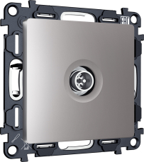 TV розетка оконечная экранированная Ambrella ALFA (Сталь матовый) 5-1000MHz 3dB TV розетка оконечная экранированная Ambrella ALFA (Сталь матовый) 5-1000MHz 3dB