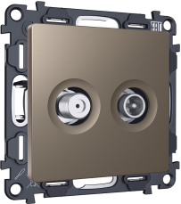 Розетка TV оконечная + SAT Ambrella ALFA (Тёмная бронза) 5-862MHz 3.5dB/950-2150MHz 3.5dB Розетка TV оконечная + SAT Ambrella ALFA (Тёмная бронза) 5-862MHz 3.5dB/950-2150MHz 3.5dB