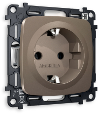 Розетка электрическая Ambrella Volt (Тёмная бронза) Розетка электрическая Ambrella Volt (Тёмная бронза)