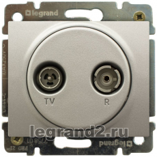 Розетка TV и радио с лицевой панелью, звезда Legrand Galea Life (алюминий) Розетка TV и радио с лицевой панелью, звезда Legrand Galea Life (алюминий)