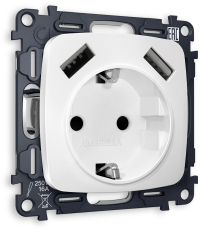 Комплект механизма электрической розетки OMEGA MO129010 Белый матовый 2USB A+A 18W 3000mA (быстрая зарядка) 180-220V/50Hz (5V3A, 9V2A, 12V1.5A) с заземлением на винтовых зажимах 16A-250V 50Hz 2P+E QUANT (OP1290, VM155) Комплект механизма электрической розетки OMEGA MO129010 Белый матовый 2USB A+A 18W 3000mA (быстрая зарядка) 180-220V/50Hz (5V3A, 9V2A, 12V1.5A) с заземлением на винтовых зажимах 16A-250V 50Hz 2P+E QUANT (OP1290, VM155)