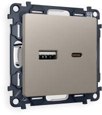 Зарядное устройство USB Ambrella Volt, USB A+C 20W 3000mA, 3A (Серо-бежевый матовый) Зарядное устройство USB Ambrella Volt, USB A+C 20W 3000mA, 3A (Серо-бежевый матовый)