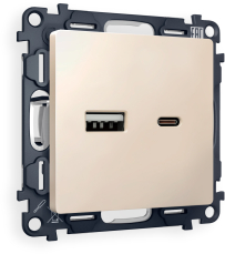 Зарядное устройство USB Ambrella Volt, USB A+C 20W 3000mA, 3A (Бежевый матовый) Зарядное устройство USB Ambrella Volt, USB A+C 20W 3000mA, 3A (Бежевый матовый)