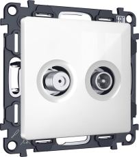 Розетка TV оконечная + SAT Ambrella ALFA (Белый глянец) 5-862MHz 3.5dB/950-2150MHz 3.5dB Розетка TV оконечная + SAT Ambrella ALFA (Белый глянец) 5-862MHz 3.5dB/950-2150MHz 3.5dB