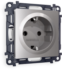Розетка электрическая Ambrella Volt (Сталь матовый) Розетка электрическая Ambrella Volt (Сталь матовый)