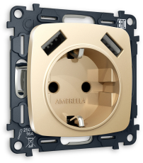 Комплект механизма электрической розетки OMEGA MO609010 Шампань 2USB A+A 18W 3000mA (быстрая зарядка) 180-220V/50Hz (5V3A, 9V2A, 12V1.5A) с заземлением со шторками 16A-250V 50Hz 2P+E QUANT (OP6090, VM155) Комплект механизма электрической розетки OMEGA MO609010 Шампань 2USB A+A 18W 3000mA (быстрая зарядка) 180-220V/50Hz (5V3A, 9V2A, 12V1.5A) с заземлением со шторками 16A-250V 50Hz 2P+E QUANT (OP6090, VM155)