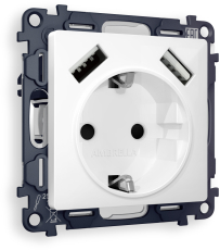     ALFA MA109010   16A-250V 50Hz 2P+E 2USB A+A 18W ( )     QUANT (AP1090, VM155)