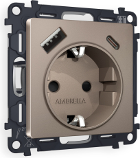 Комплект механизма электрической розетки ALFA MA640010 Темная бронза матовый 2USB A+C 20W 3000mA (быстрая зарядка) 180-220V/50Hz (5V3A, 9V2.22A, 12V1.66A) с заземлением со шторкамии16A-250V 50Hz 2P+E QUANT (AP6400, VM160) Комплект механизма электрической розетки ALFA MA640010 Темная бронза матовый 2USB A+C 20W 3000mA (быстрая зарядка) 180-220V/50Hz (5V3A, 9V2.22A, 12V1.66A) с заземлением со шторкамии16A-250V 50Hz 2P+E QUANT (AP6400, VM160)