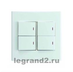 Anam Legrand Zunis Белый Выключатель четырехклавишный с подсветкой Anam Legrand Zunis Белый Выключатель четырехклавишный с подсветкой