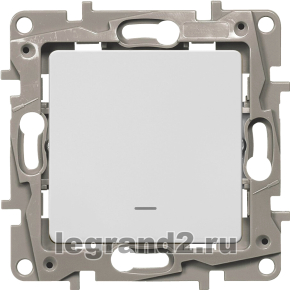 Выключатель с подсветкой 10АХ Legrand Etika (белый) Выключатель с подсветкой 10АХ Legrand Etika (белый)