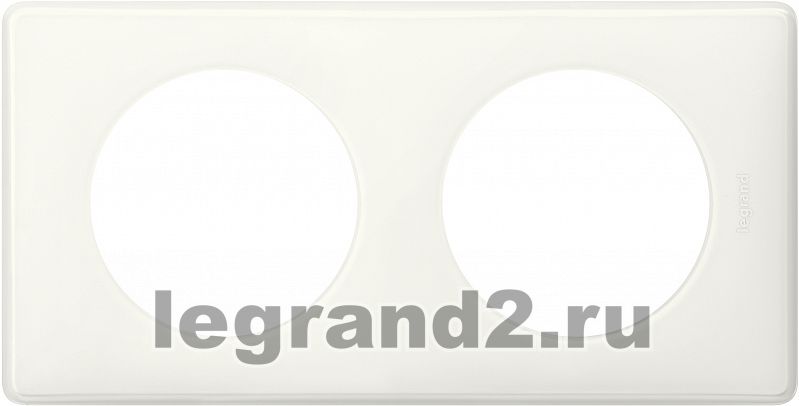 Рамка двухместная Legrand Celiane (белый глянец)