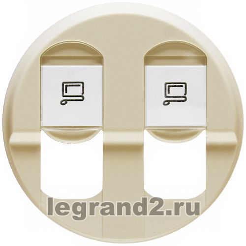 Лицевая панель Celiane для розетки 2хRJ45, слоновая кость Лицевая панель Celiane для розетки 2хRJ45, слоновая кость