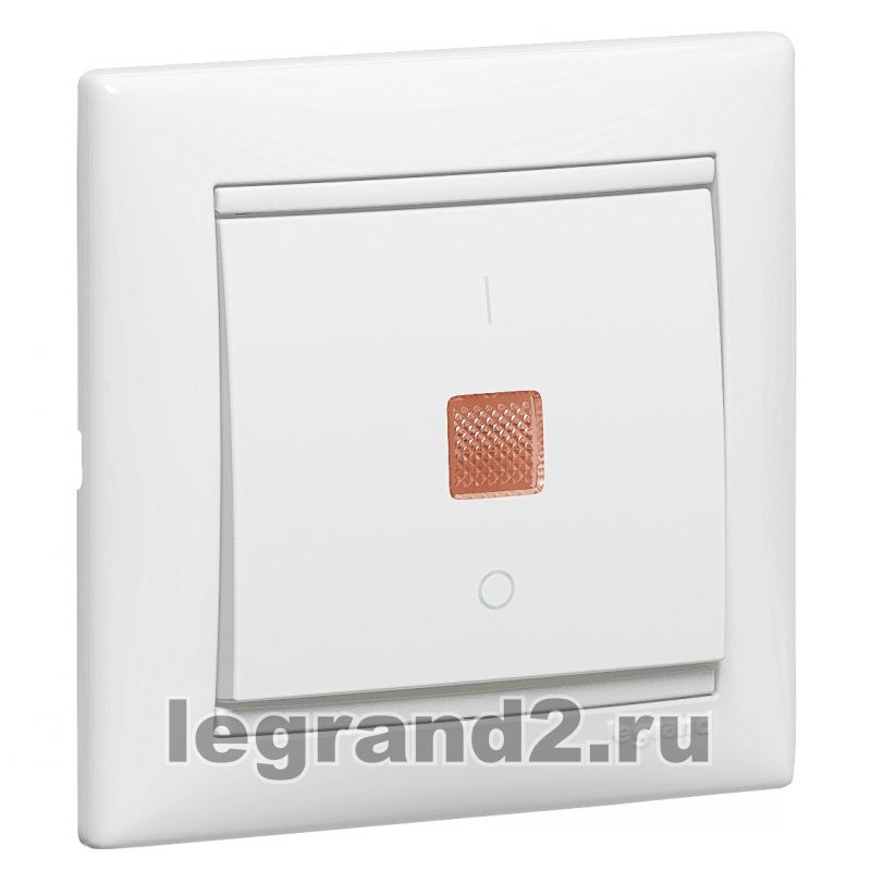 Двухполюсный выключатель Legrand Valena с подсветкой (Белый) Двухполюсный выключатель Legrand Valena с подсветкой (Белый)