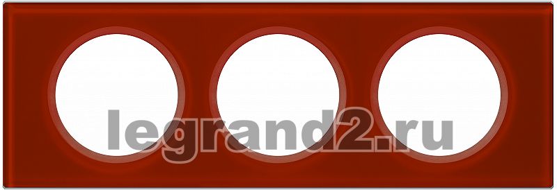 Рамка трёхместная Legrand Celiane (смальта кармин) Рамка трёхместная Legrand Celiane (смальта кармин)