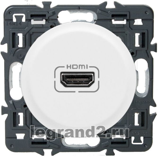 Розетка аудио/видео HDMI с кабелем Legrand Celiane (белый) Розетка аудио/видео HDMI с кабелем Legrand Celiane (белый)