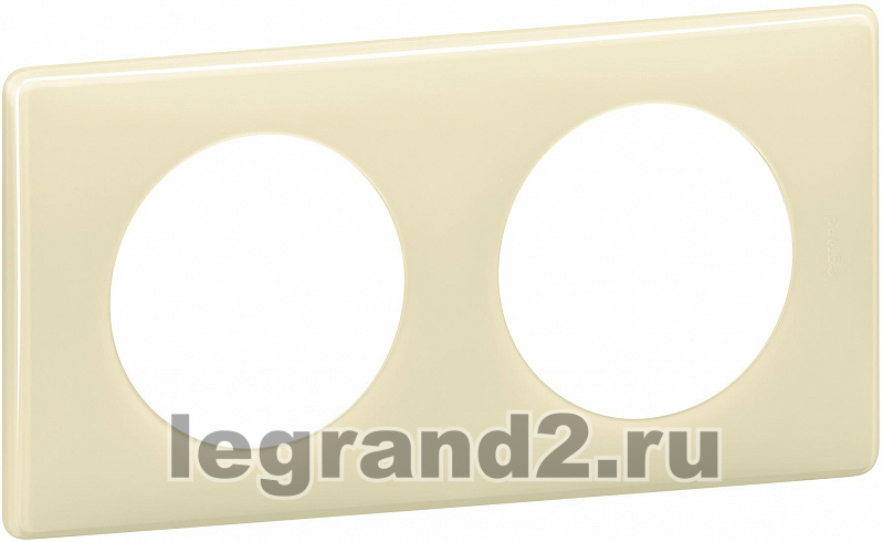 Рамка двухместная Legrand Celiane (слоновая кость глянец)