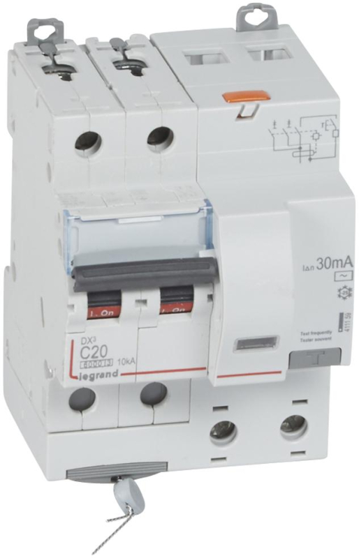 Дифференциальный автомат (АВДТ) Legrand DX3 - 2P 20A (AC) 30 mA Тип C 6 kA 4M Дифференциальный автомат (АВДТ) Legrand DX3 - 2P 20A (AC) 30 mA Тип C 6 kA 4M