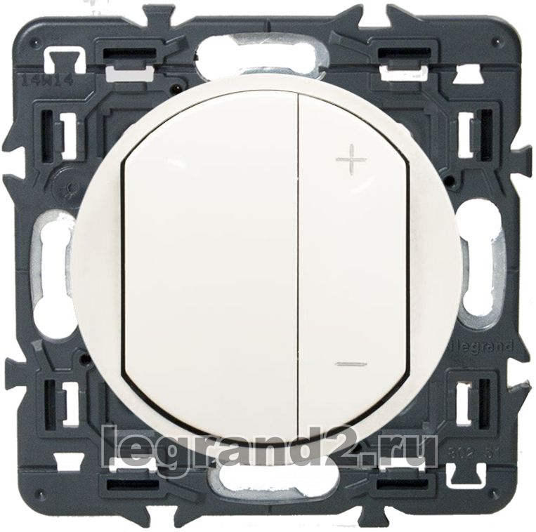 Светорегулятор кнопочный Legrand Celiane 600Вт с лицевой панелью (белый)