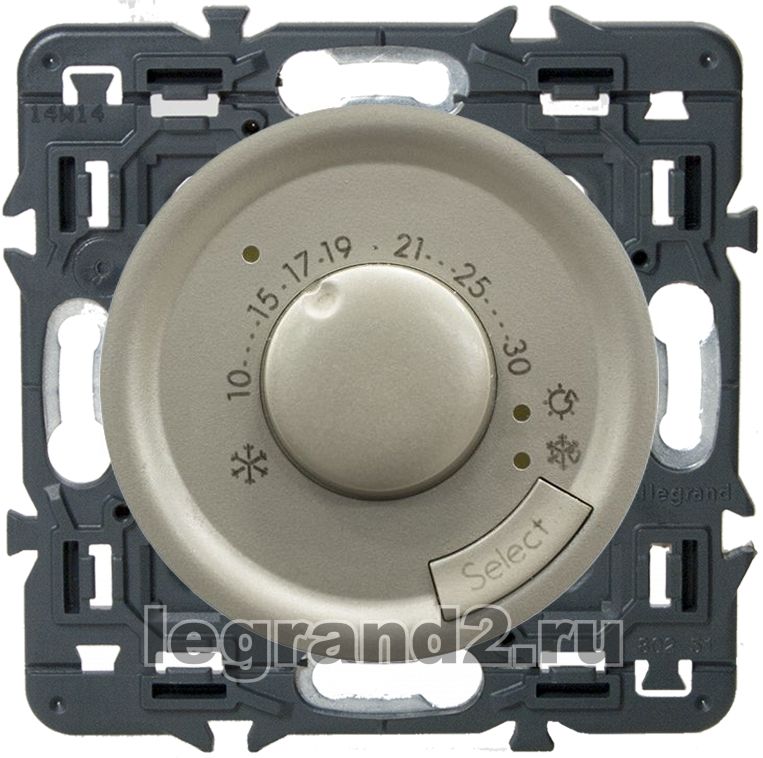 Терморегулятор для теплых полов Legrand Celiane с лицевой панелью (титан)