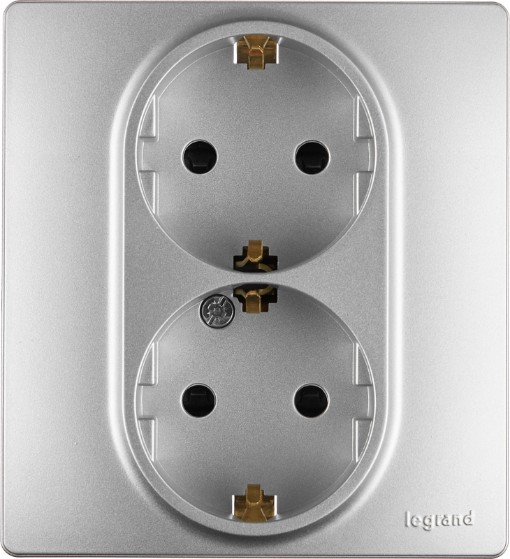 Розетка электрическая Legrand Etika (алюминий) Розетка электрическая Legrand Etika (алюминий)