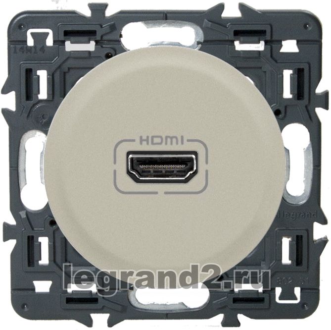 Розетка аудио/видео HDMI с кабелем Legrand Celiane (титан) Розетка аудио/видео HDMI с кабелем Legrand Celiane (титан)
