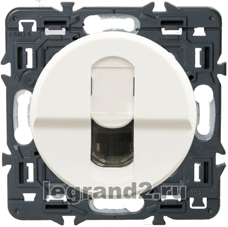 Розетка компьютерная RJ45 - 1 разъем Legrand Celiane с лицевой панелью (белый) Розетка компьютерная RJ45 - 1 разъем Legrand Celiane с лицевой панелью (белый)