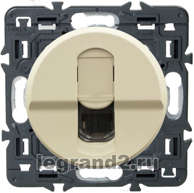 Розетка компьютерная RJ45 - 1 разъем Legrand Celiane с лицевой панелью (слоновая кость) Розетка компьютерная RJ45 - 1 разъем Legrand Celiane с лицевой панелью (слоновая кость)