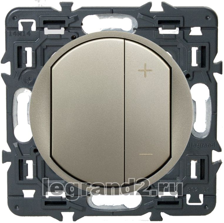Светорегулятор кнопочный Legrand Celiane 400Вт с лицевой панелью (титан)