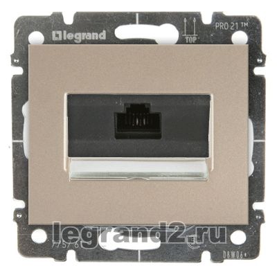 Розетка RJ45 - 1 разъем Кат.5e с лицевой панелью Legrand Galea Life (титан) Розетка RJ45 - 1 разъем Кат.5e с лицевой панелью Legrand Galea Life (титан)