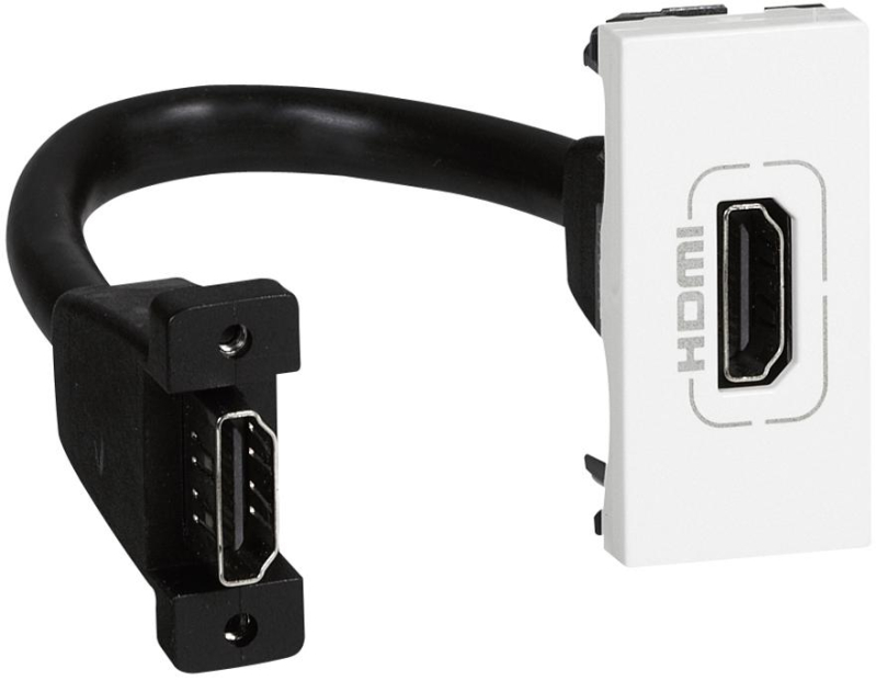 Розетка HDMI со шнуром 1М Mosaic белый