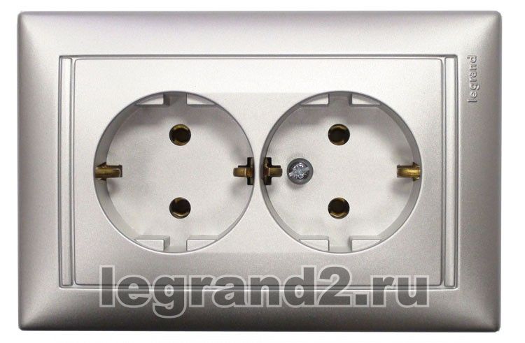 Розетка электрическая Legrand Valena (алюминий) Розетка электрическая Legrand Valena (алюминий)