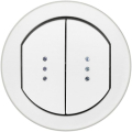 Влагозащищенная лицевая панель Celiane IP44 для выключателя двойного с индикацией, белая