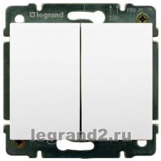 Выключатель двухклавишный 10А с клавишей Legrand Galea Life (белый) Выключатель двухклавишный 10А с клавишей Legrand Galea Life (белый)