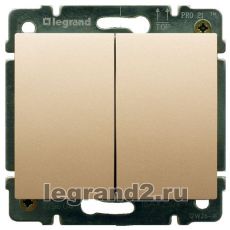 Выключатель двухклавишный 10А с клавишей Legrand Galea Life (титан) Выключатель двухклавишный 10А с клавишей Legrand Galea Life (титан)