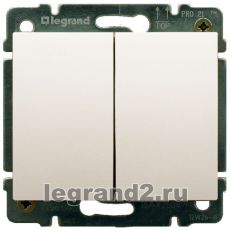 Выключатель двухклавишный 10А с клавишей Legrand Galea Life (перламутр) Выключатель двухклавишный 10А с клавишей Legrand Galea Life (перламутр)