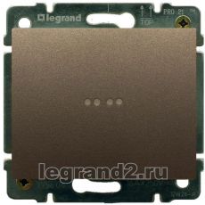 Выключатель одноклавишный с подсветкой 10А с клавишей Legrand Galea Life (темная бронза) Выключатель одноклавишный с подсветкой 10А с клавишей Legrand Galea Life (темная бронза)
