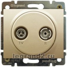 Розетка TV и радио с лицевой панелью, звезда Legrand Galea Life (титан) Розетка TV и радио с лицевой панелью, звезда Legrand Galea Life (титан)