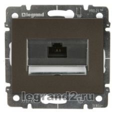 Розетка RJ45 - 1 разъем Кат.5e с лицевой панелью Legrand Galea Life (темная бронза), на захватах Розетка RJ45 - 1 разъем Кат.5e с лицевой панелью Legrand Galea Life (темная бронза), на захватах