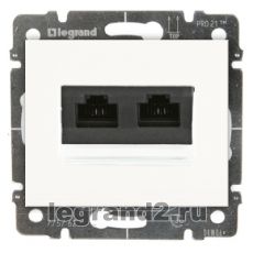 Розетка RJ45 - 2 разъема Кат.5e с лицевой панелью Legrand Galea Life (белый) Розетка RJ45 - 2 разъема Кат.5e с лицевой панелью Legrand Galea Life (белый)